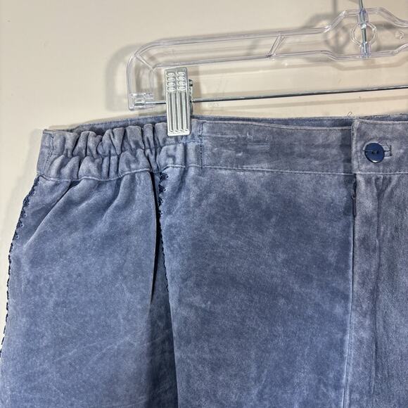 Jon Lawrence Vintage Leather Patchwork Skirt Women 20W Blue Leather 90s Western - Picture 4 of 11